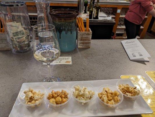 Wine & popcorn flight