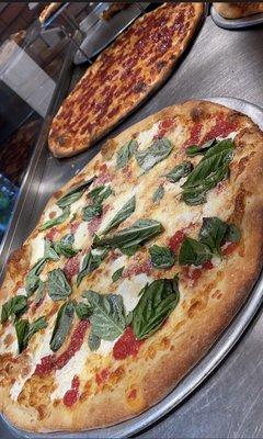 Margherita and pepperoni pizza..