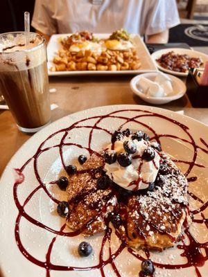 Croissant French Toast, Avocado Toast, Corned Beef Hash