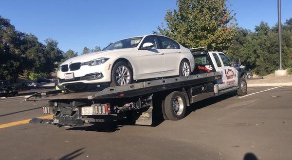 my 2018 BMW getting towed due to design defects.