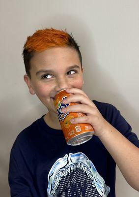 Ready for Buffalo Bandits season with fresh haircut and orange hair!