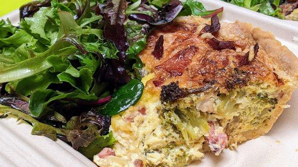 Broccoli bacon and cheese quiche