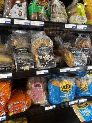 Gluten free breads, bagels and muffins