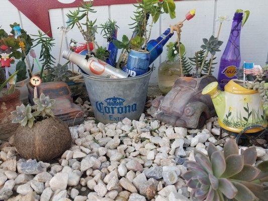 Succulents and car decor