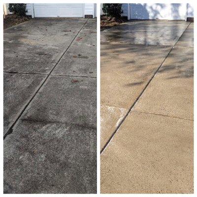 Concrete driveway cleaning