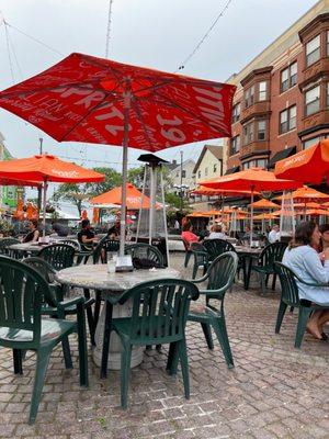 Outdoor patio area is large and so cute! Has European vibes.