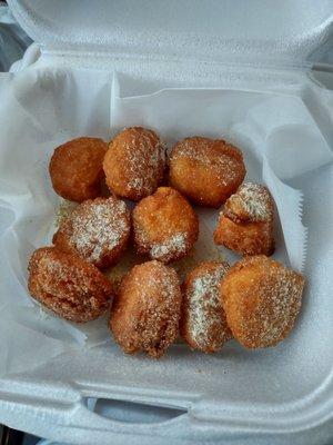 Corn nuggets. These were so hard. The corn on the inside was soft and sweet. But you may break a tooth trying to get to it.