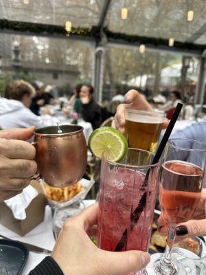 Drinks in the 'garden' at Bryant Park Grill.