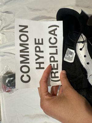 Comparison of Common Hype's replica pair that, as of now, they have ignored requests to resolve, and Stadium Goods legit pair.