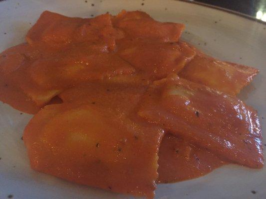 Lobster ravioli on point