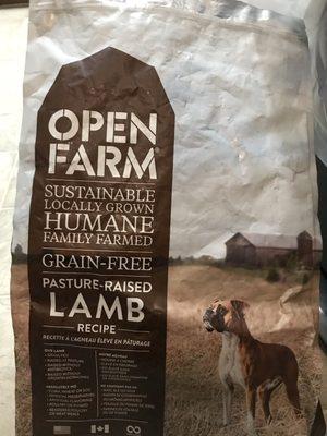 One of the few places that carry Open Farm dog kibbles