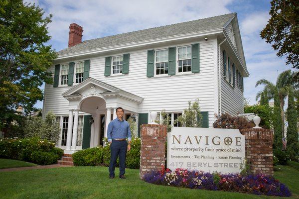 Eric Toya, CFP, finanical planner, at Navigoe Wealth Managements HQ in Redondo Beach.