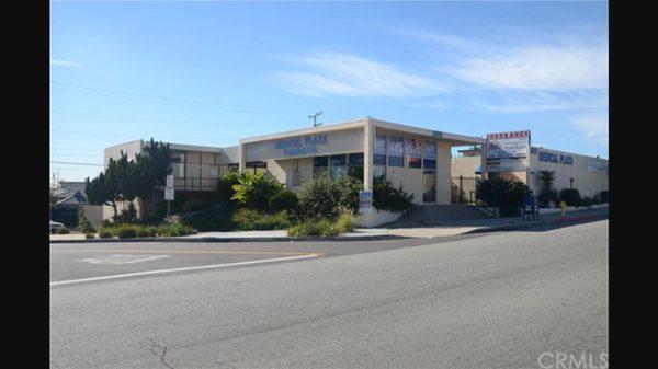 The front of the office building