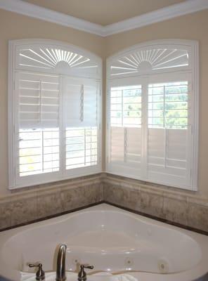 Extended Eyebrow, Outside Mount Plantation Shutters