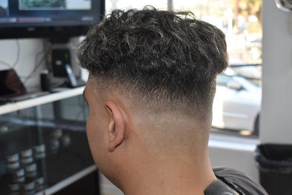 Cut Done by Alex (Client Growing a Man Bun)(Mid Razor Fade)