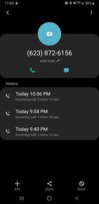 To show the times I received calls