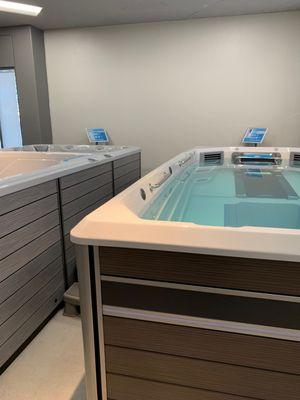 Concord showroom section for Endless Pools swim spas