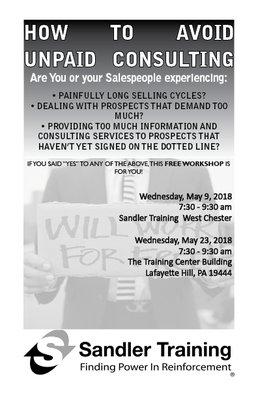 How To Avoid Unpaid Consulting April 11 in West Chester How To Avoid Unpaid Consulting April 25 in Lafayette Hill