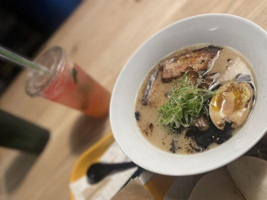 Tonkotsu Ramen and Watermelon Mint Seltzer