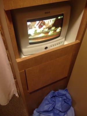 Tiny TVs in the dressing rooms!