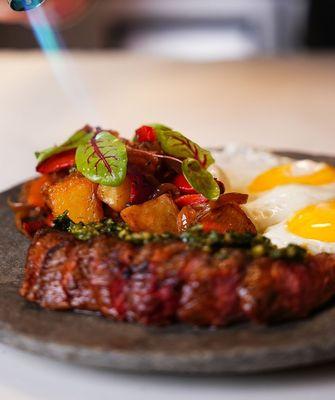 Weekend vibes call for a decadent steak & egg brunch!