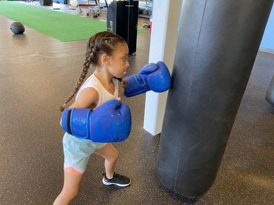 Sophia working on her Jab cross