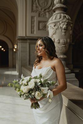 Medium bridal bouquet in a classic color palette