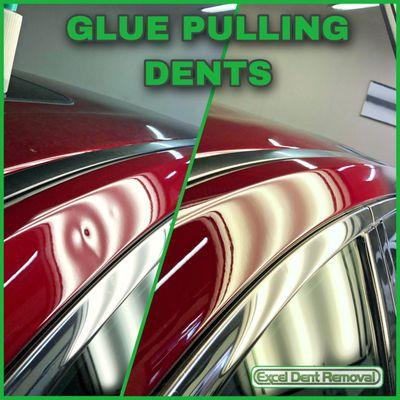 Glue Pulling Dents out of Cars