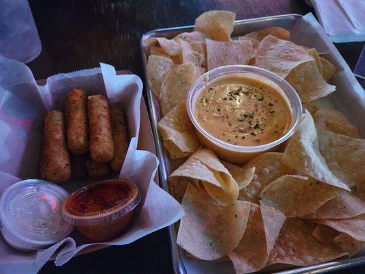 Cheese sticks were good. Chips n queso... not at all good.