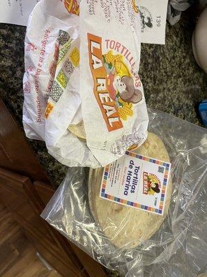 Flour and corn tortillas