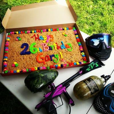 Paintball theme cookie cake