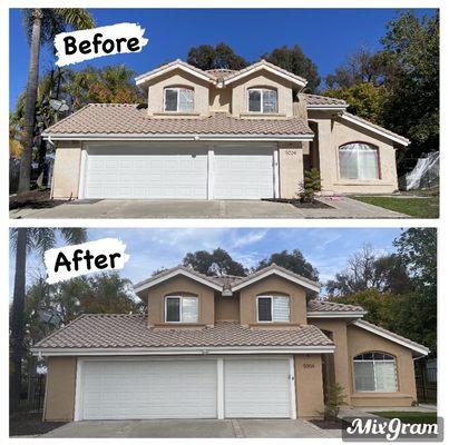 Before and after paint job of my house.