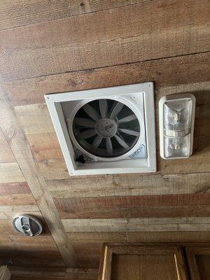 Gamblers RV ceiling exhaust fan install.