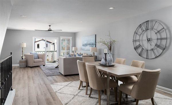 Dining Room to Living Room in Dana Point - Vacant Home Staging