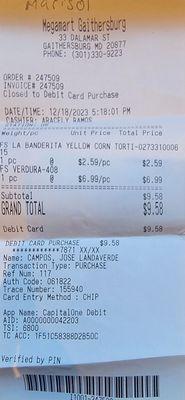 My receipt! The same amount was charged twice.