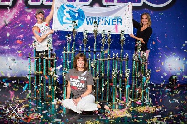 Miss Natalie, Miss A, and Miss Kara celebrating after Nationals 2016