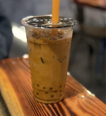 Thai Tea w/Mango Poppy Boba