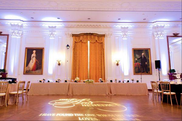 Up-lighting and Monogram at Nixon Library