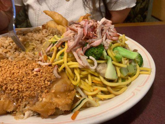 Almond chicken and the "Special" raw chow mein