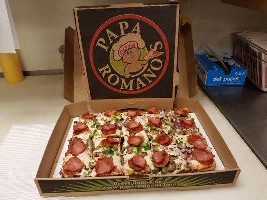 Papa Romano's Pizza located at 5724 N Telegraph in Dearborn Heights.  C'mon in.  We are waiting for you!