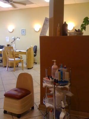 View from pedicure station