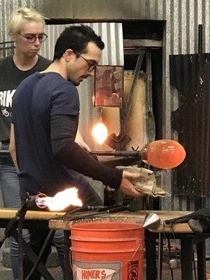 Live glass blowing