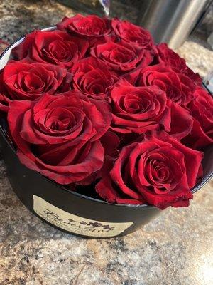 Hat Box floral arrangement