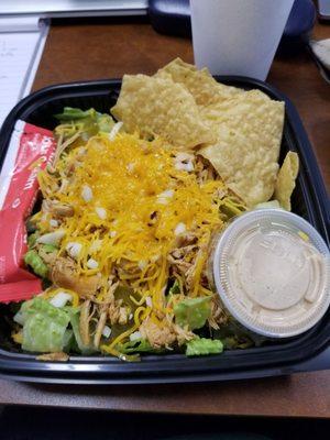 Taco special as a taco salad (with chicken)