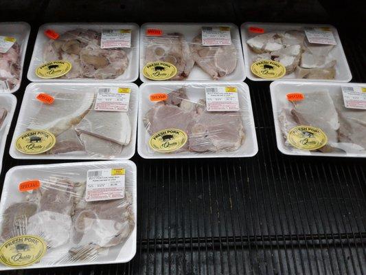 Green pork on sale for under a dollar