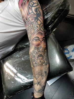 Sleeve in progress