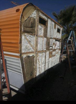 Side paneling removed and reinforced on  1968 Rancho El Rae.