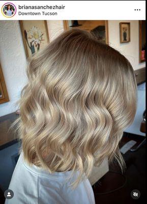 Blonde hair cut and color