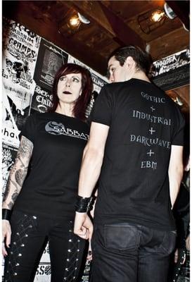 Club Sabbat tees. Support your local gothic industrial club!