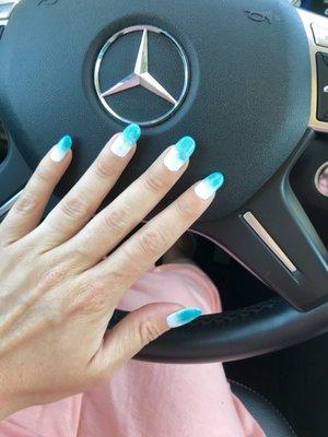 First time & will be back!I came in looking for a shellac polish (white w/blue glitter sprinkled all over) & they did a fabulous job.